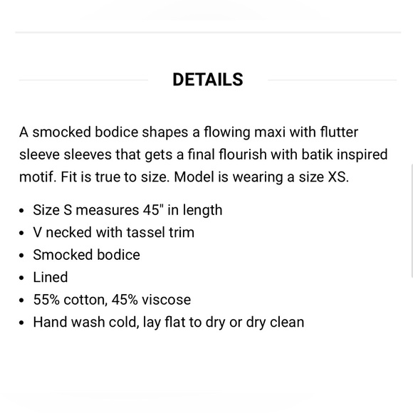 THML smocked midi dress with flutter sleeves. Size Small. EUC. - Picture 9 of 9